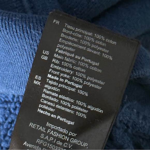 Sandro Classic Embroidered Crewneck Sweatshirt Women’s Size 1 (Small) in Blue - Picture 8 of 10